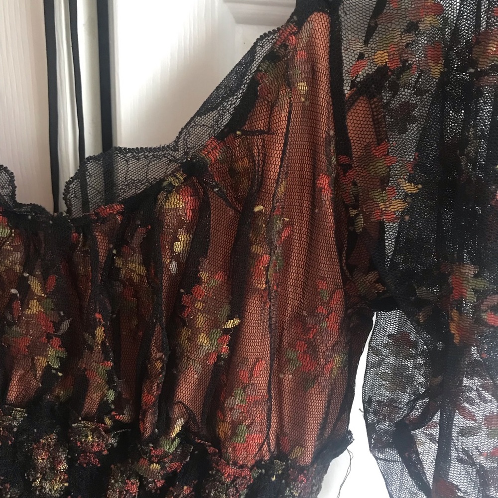 NWOT Free People Flowy Mesh Blouse - Picture 4 of 6